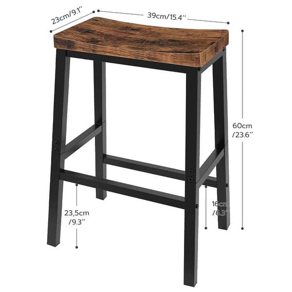 Bar Stools, Set of 2 Bar Chairs, 23.6 Inch Saddle Stools, Kitchen