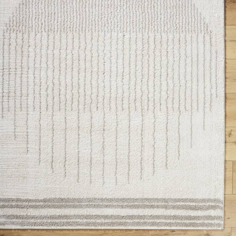 Livabliss Scandinavian Fossay Shag Stripe Washable Area Rug