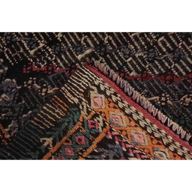 Hand Woven Oriental 100% Wool Carpet Southwestern Tribal Multi-Colored Kilim Area Rug - 8' 10'' X 5' 11''