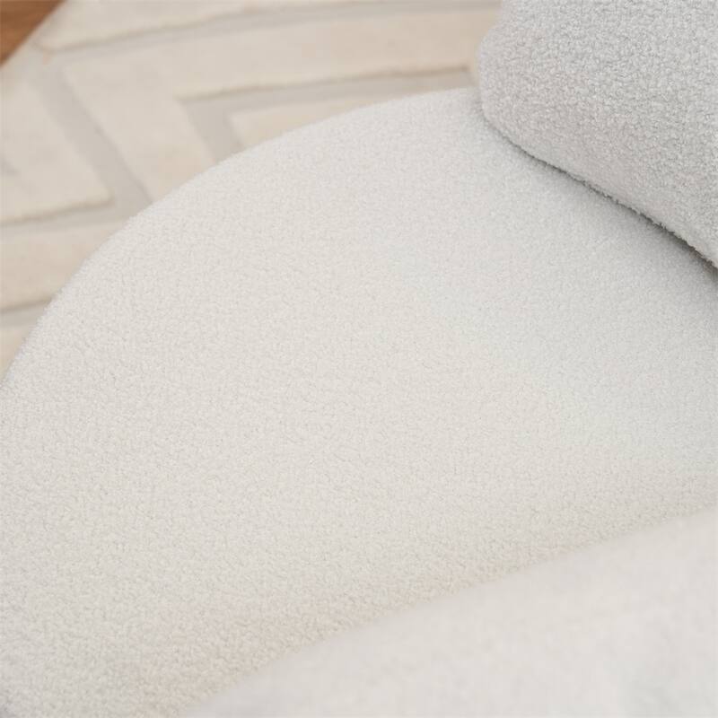 Teddy Fabric Swivel And Storage Chair With Back Cushion