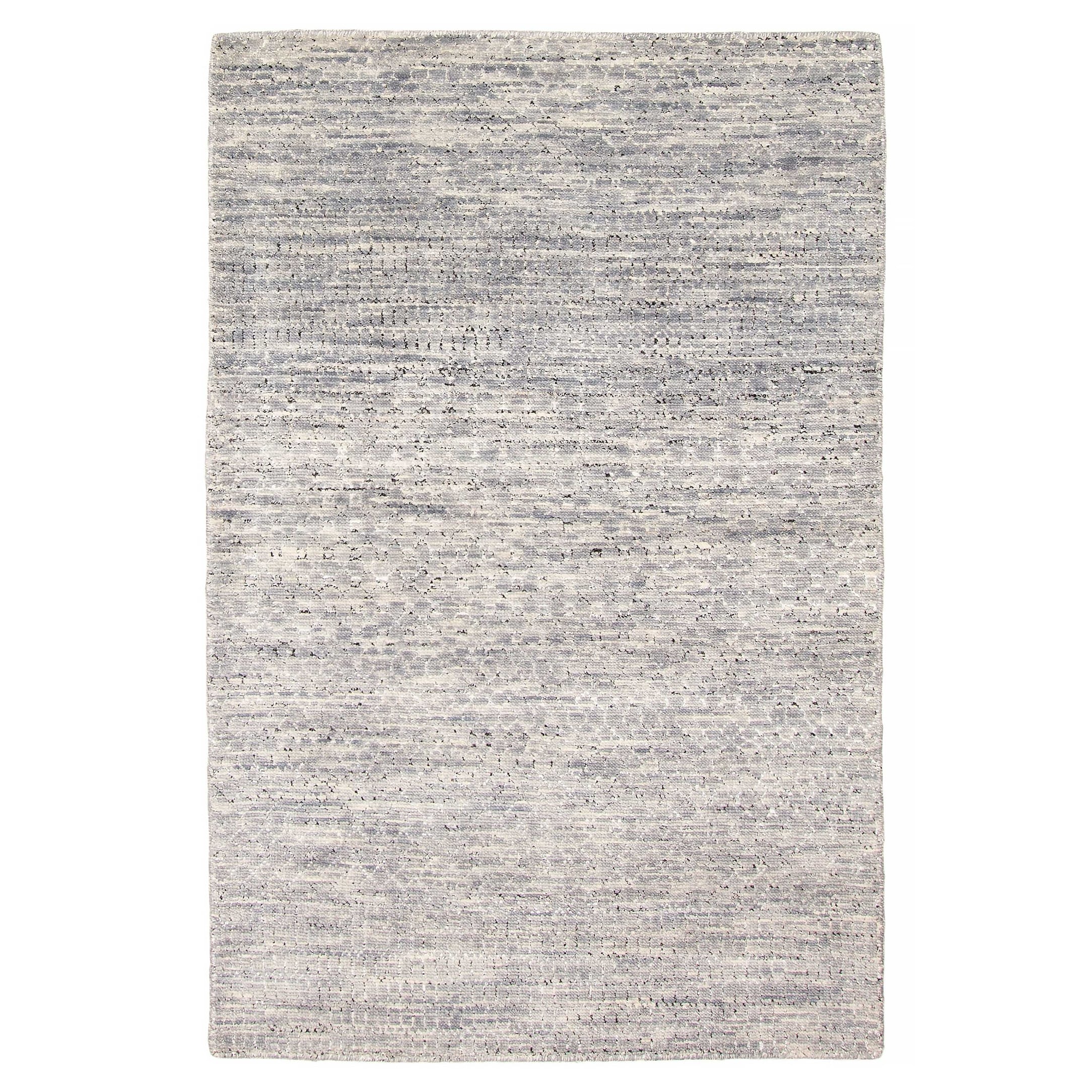 ECARPETGALLERY Hand-knotted Silk Shadow Grey Viscose, Wool Rug - 4'2 x 5'10