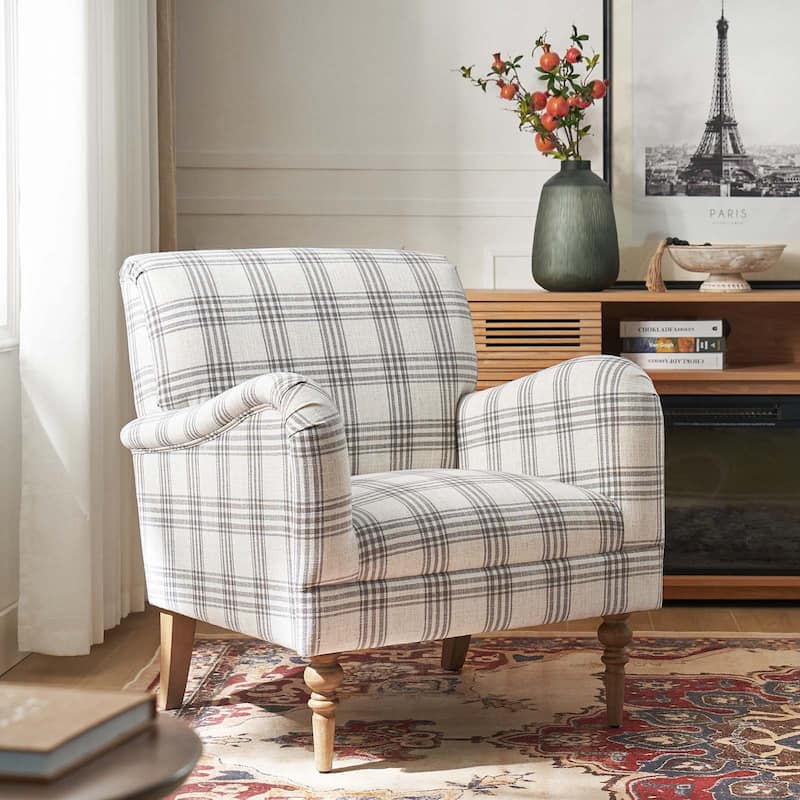 Malia Accent Amchair with Plaid Pattern
