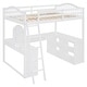 preview thumbnail 3 of 13, Full Size Wooden Loft Bed with U-shaped Desk and Tri-fold Mirror