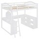 preview thumbnail 39 of 44, Wooden Versatile Full Loft Bed with Desk,Storage and Tri-fold Mirror