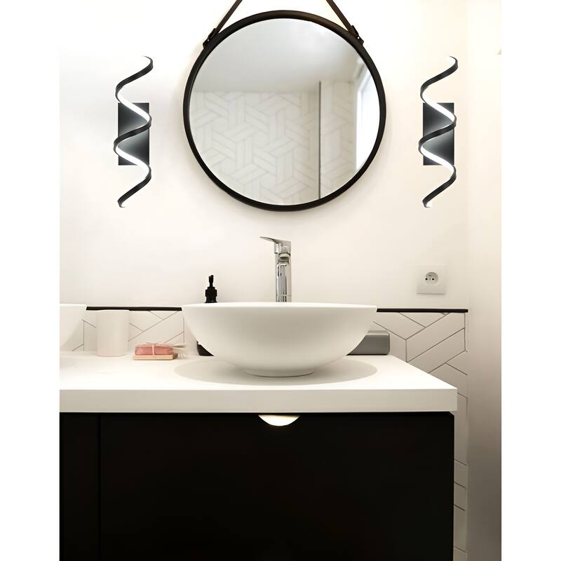 Aluminum LED Flush Mounted Sconce (Black)