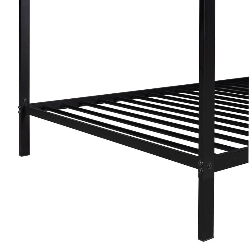 Merax Twin Size Metal House Bed Frame, Floor Bed for Kids