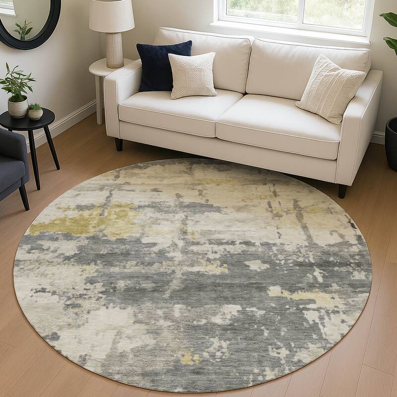Machine Washable Indoor/ Outdoor Crouppen Modern Chantille Rug