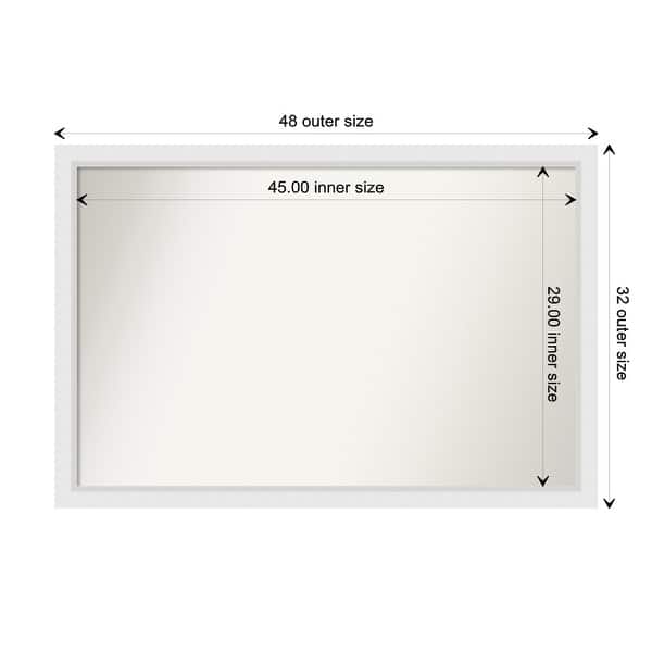 dimension image slide 28 of 93, Wall Mirror Choose Your Custom Size - Extra Large, Blanco White Wood
