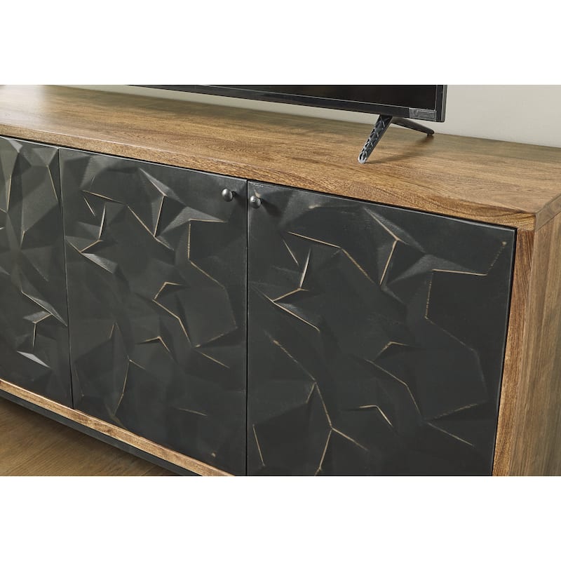 Signature Design by Ashley Dorannby Black/Brown Accent Cabinet - 70" W x 16" D x 30" H
