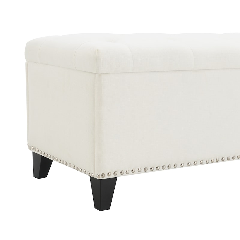 47.5" Storage Bench Ottoman Bench with Safety Close Hinge, End of Bed Bench Indoor Bench Lounge Bench Leisure Bench