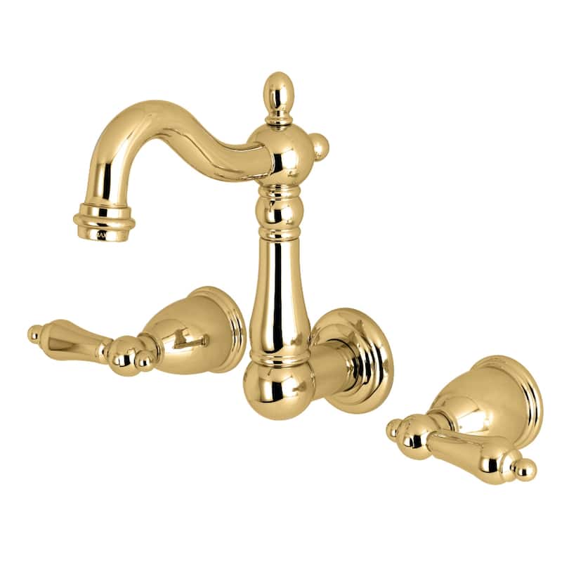 Heritage Two-Handle 3-Hole Wall Mount Bathroom Faucet