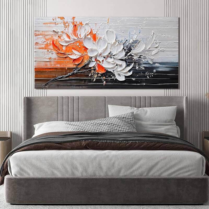 Wall Decor White Flower Wall Art Decorations