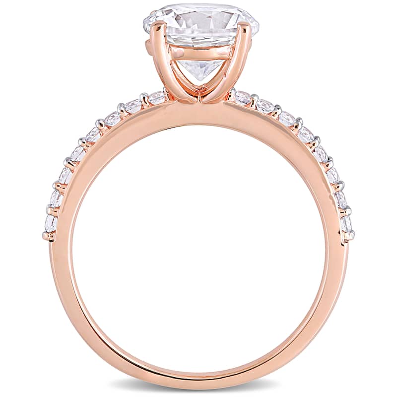 Miadora 10k Rose Gold 2 3/4ct TGW Created White Sapphire Solitaire Engagement Ring
