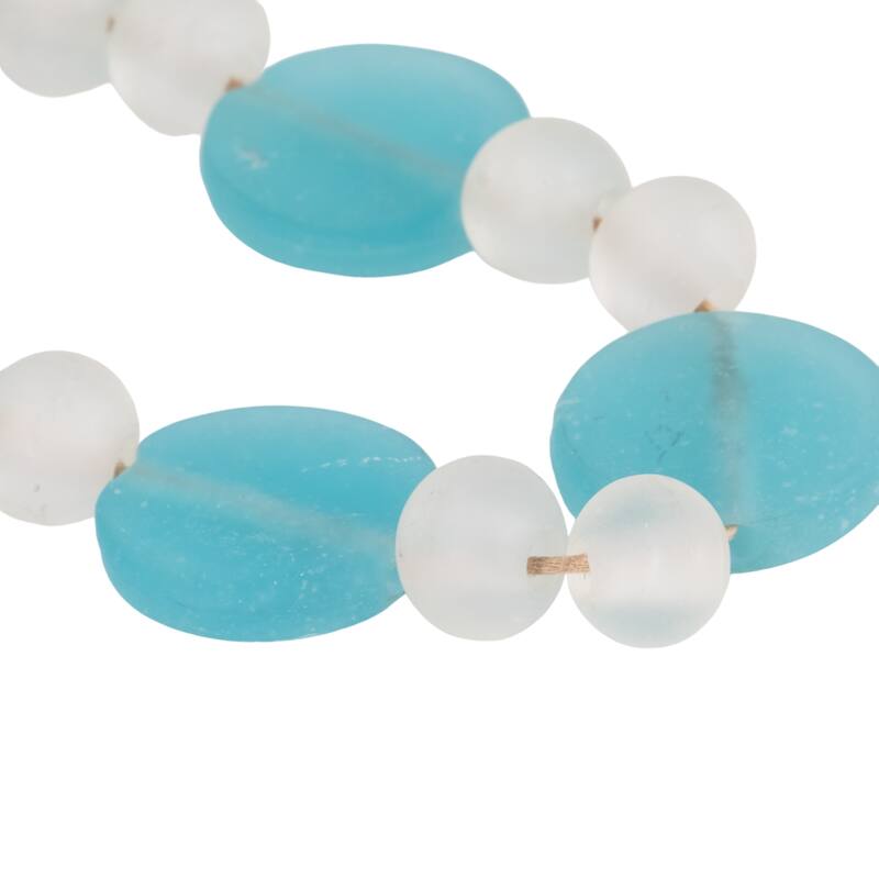 Sagebrook Home Elegant 30" Glass and Jute Beaded Circles Garland, Multi Color Home Accents for a Charming Atmosphere