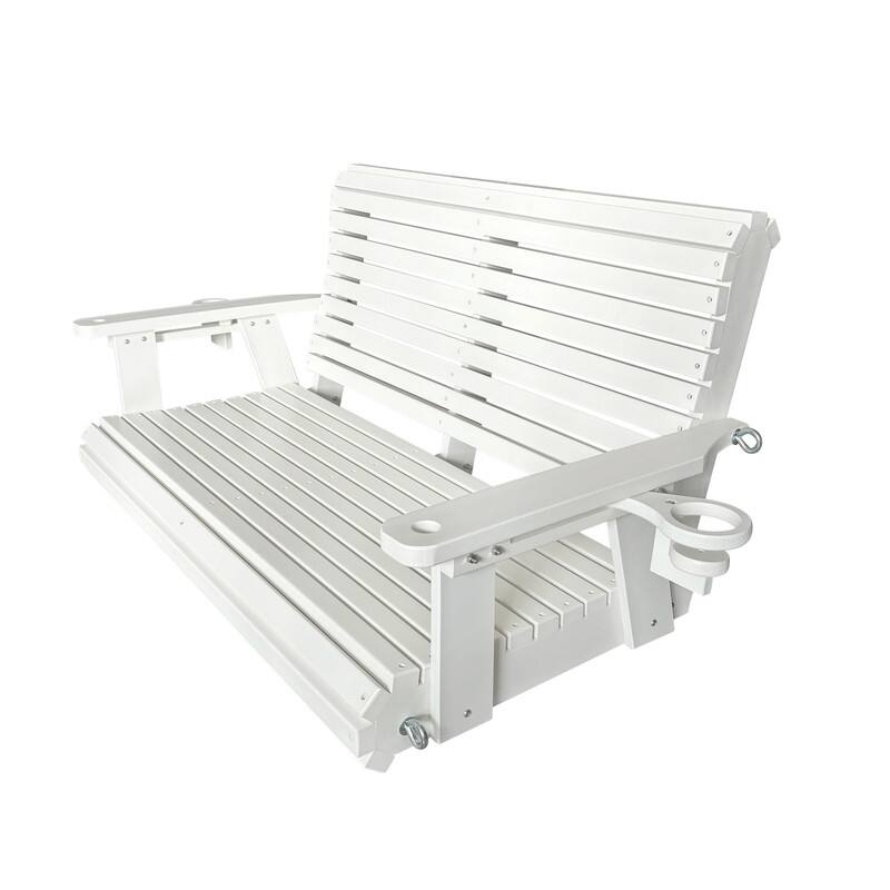 Fortune Candy HDPE Outdoor Porch Swing 2-Person with 18/8 Stainless Steel Bolts