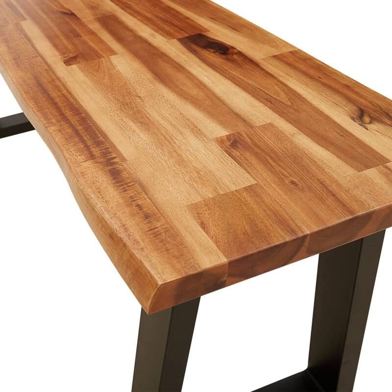 vidaXL Bench with Live Edge 63"/43.3"/55.1" Solid Wood Acacia
