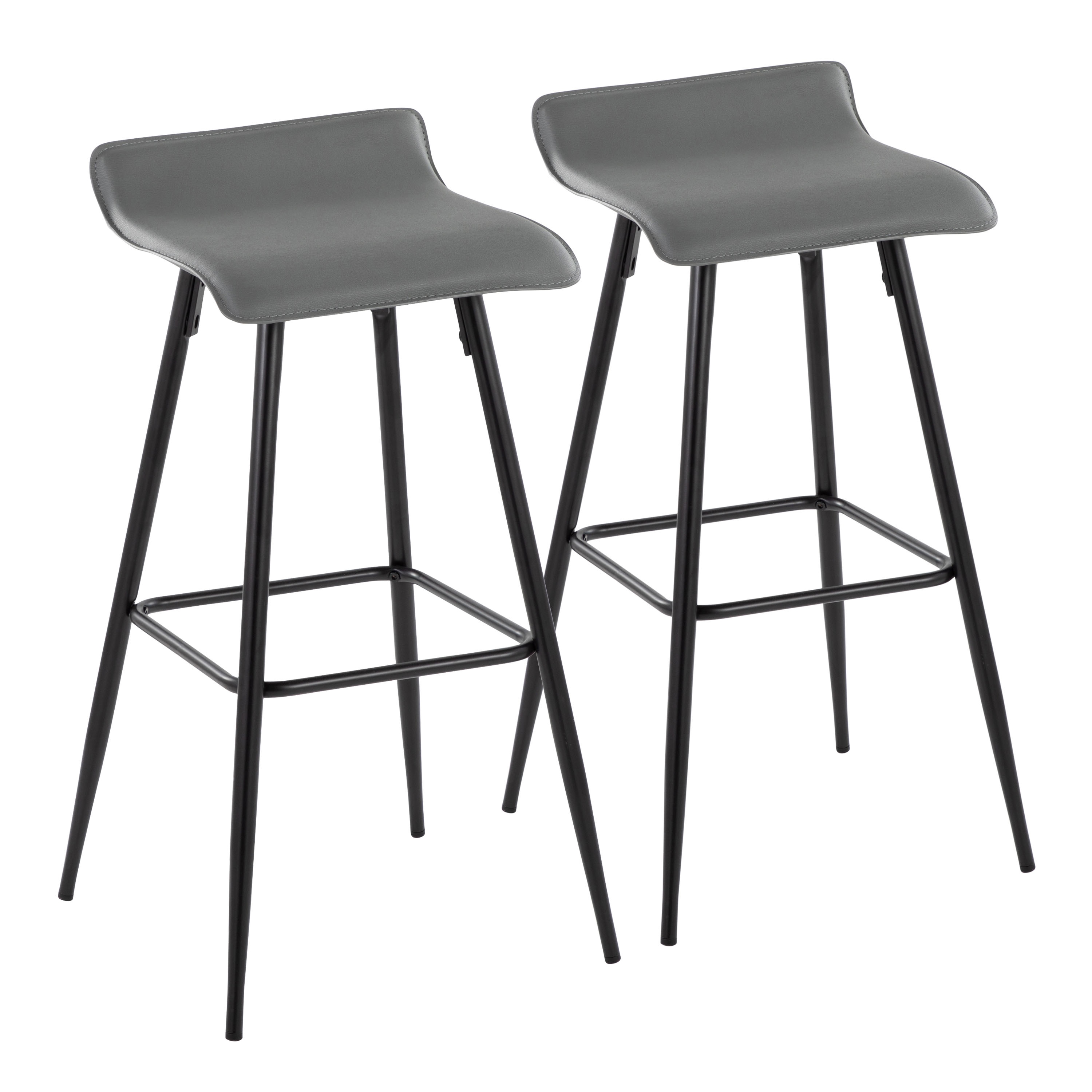 Leather fixed height shop bar stools
