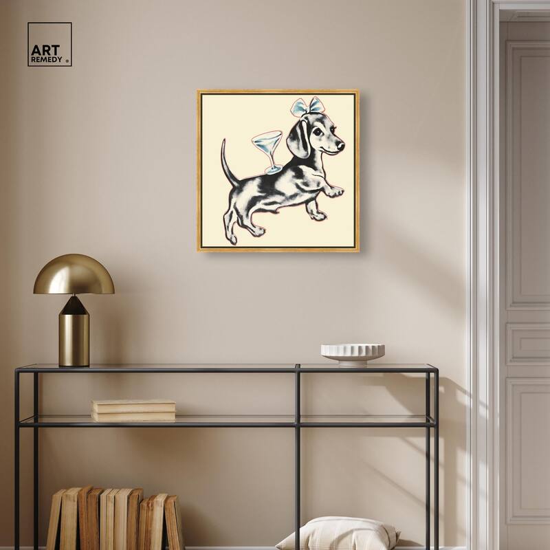 Martini Pup II Canvas by Art Remedy