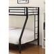 preview thumbnail 11 of 9, Black Twin XL/Queen Bunk Bed w/ Slat System & Ladder