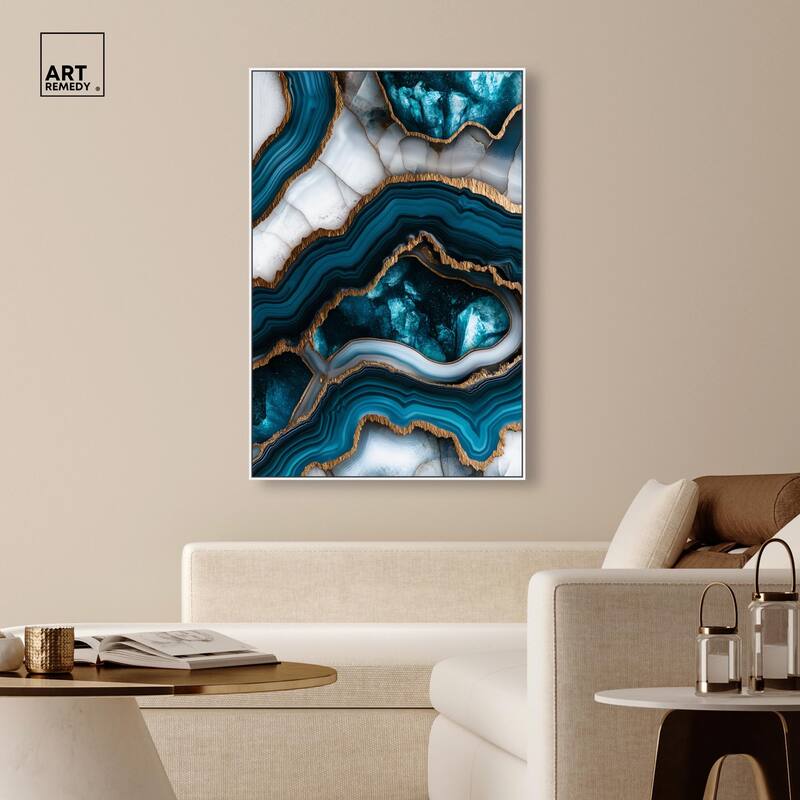 Teal Tectonic III Canvas by Art Remedy