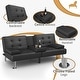 preview thumbnail 21 of 26, Homall Futon Sofa Bed Convertible Lounge Couch Sofa with Cupholders & Pillows