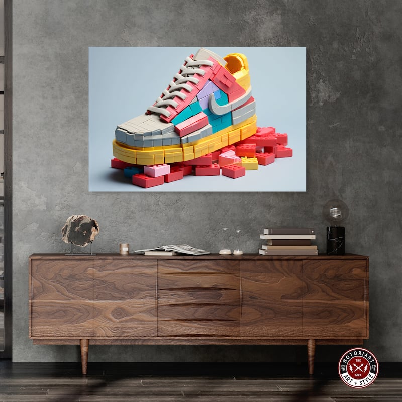 Notoriart Toy Sneaker Pastel Gallery Wrapped Sneaker 1 Piece Canvas Wall Art