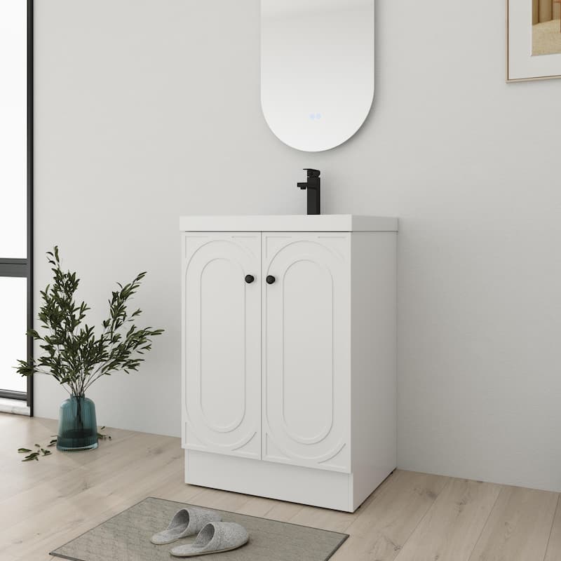 Bathroom Vanity With Sink In 24/30/36 Inch, Freestanding Bathroom Vanity With Soft Close Door and Adjustable Shelf