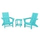 preview thumbnail 9 of 18, POLYWOOD Modern 3-Piece Adirondack Set with Long Island 18" Side Table Aruba