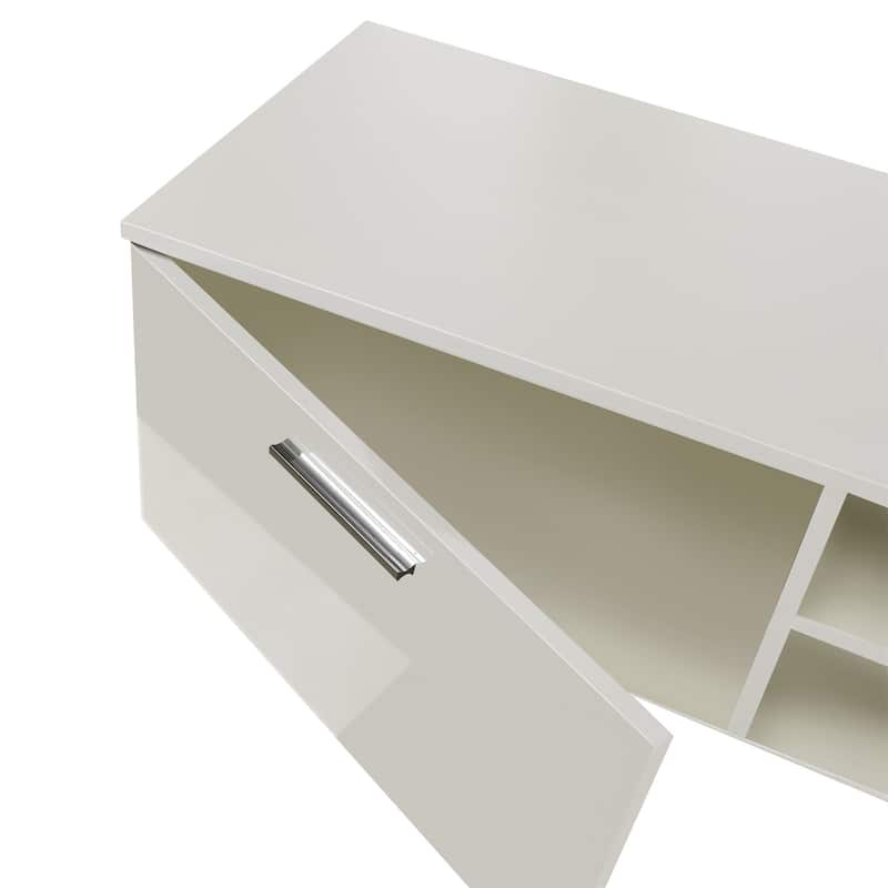 70 Inch TV Stands with 2 Storage Cabinet & Open Shelves