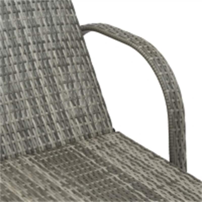 Outdoor Poolside Chaise Lounge Chair Set with Adjustable Backrest Wheels Thick Cushions Steel Rattan Patio Garden Furniture