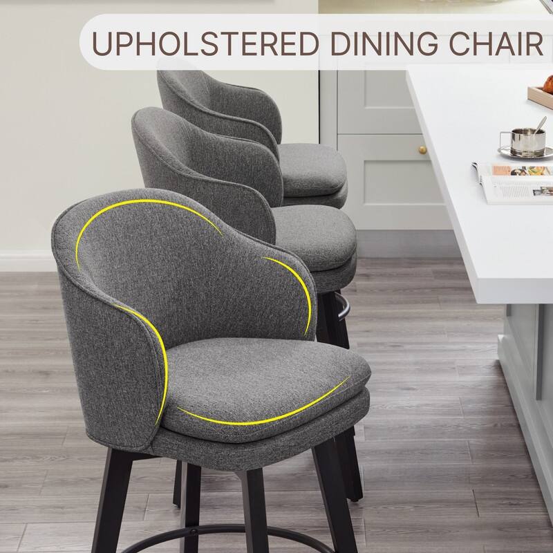 Spruce & Spring Kaylee Modern Swivel Counter Height Bar Stools with Arm