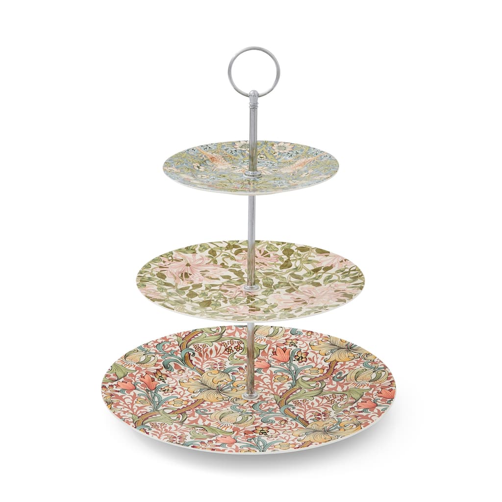 Spode Morris and Co 3 Tier Cake Stand - 6-inch; 8-inch; 10.5-inch
