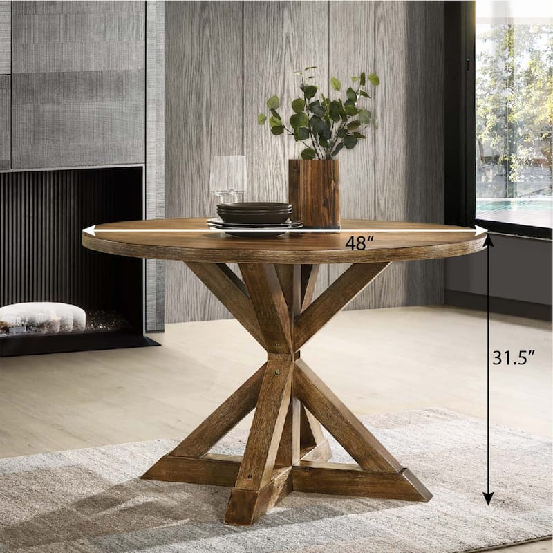 Cross-Buck Base Dining Table