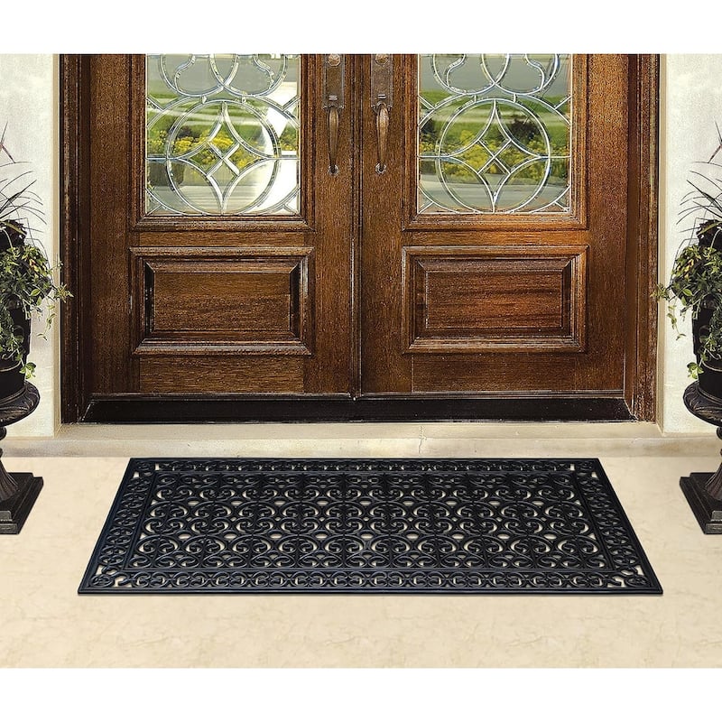 A1HC Rubber Paisley Non Slip Heavy Duty Front Door Extra Large Doormat 30" X 60"