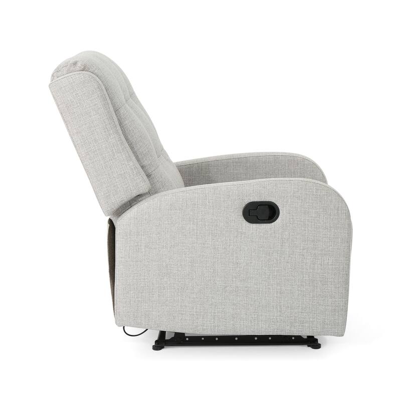Tufted Upholstered Recliner Chair, 24.75" Manual Recliner Sofa Chair with Retractable Footrest Home Theater Lounge Chair