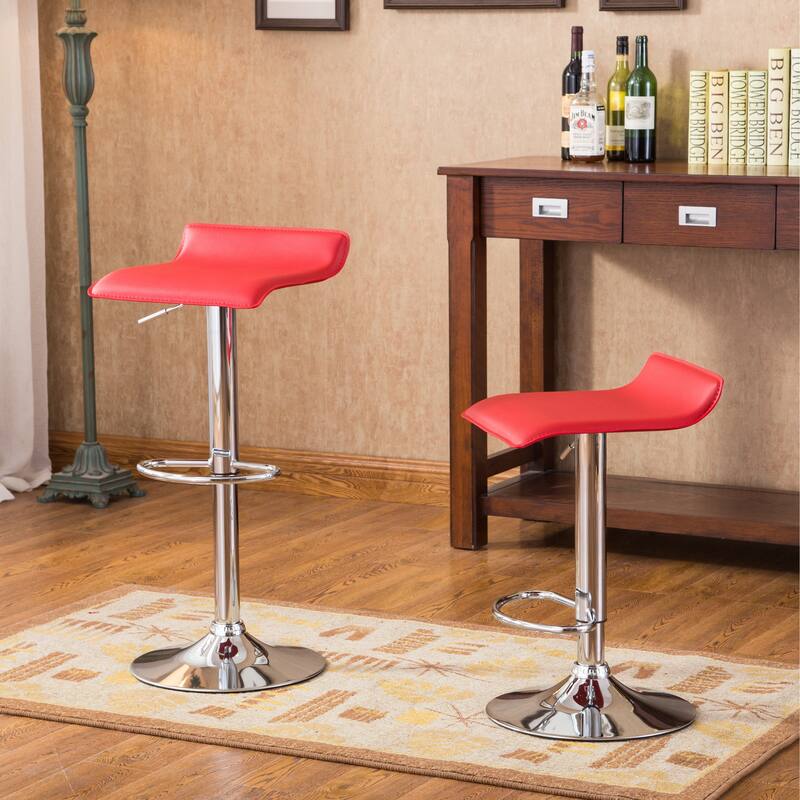 Contemporary Adjustable Swivel Stools, Set of 2