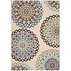 preview thumbnail 2 of 1, SAFAVIEH Veranda Felizitas Geometric Medallion Indoor/Outdoor Area Rug - Cream/Blue [4' x 5'7"] - 4' x 5'7"