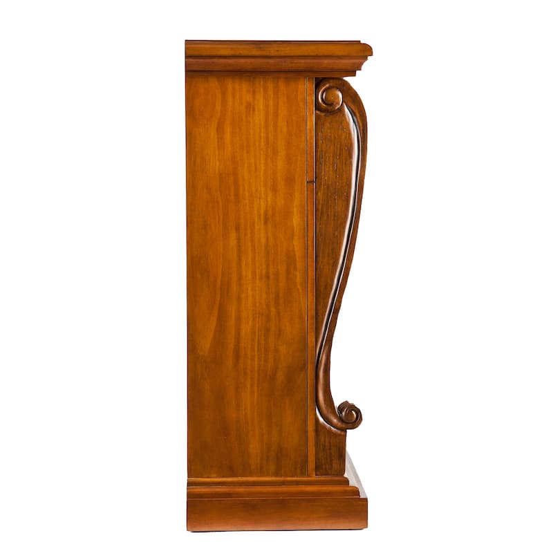 SEI Furniture Walnut Electric Fireplace - N/A