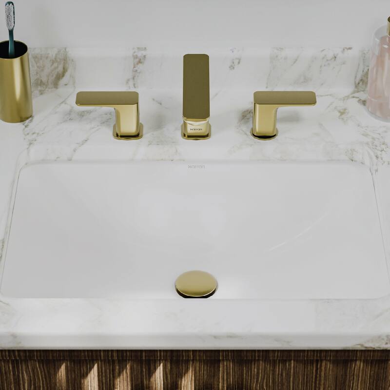 Karran Valera 21" Rectangular Undermount Vitreous China Bathroom Sink in White