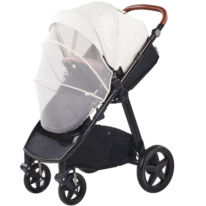 Oxford Aluminum Stroller with Bassinet and Adjustable Canopy - 35.4” L x 25.8” W x 43.9” H