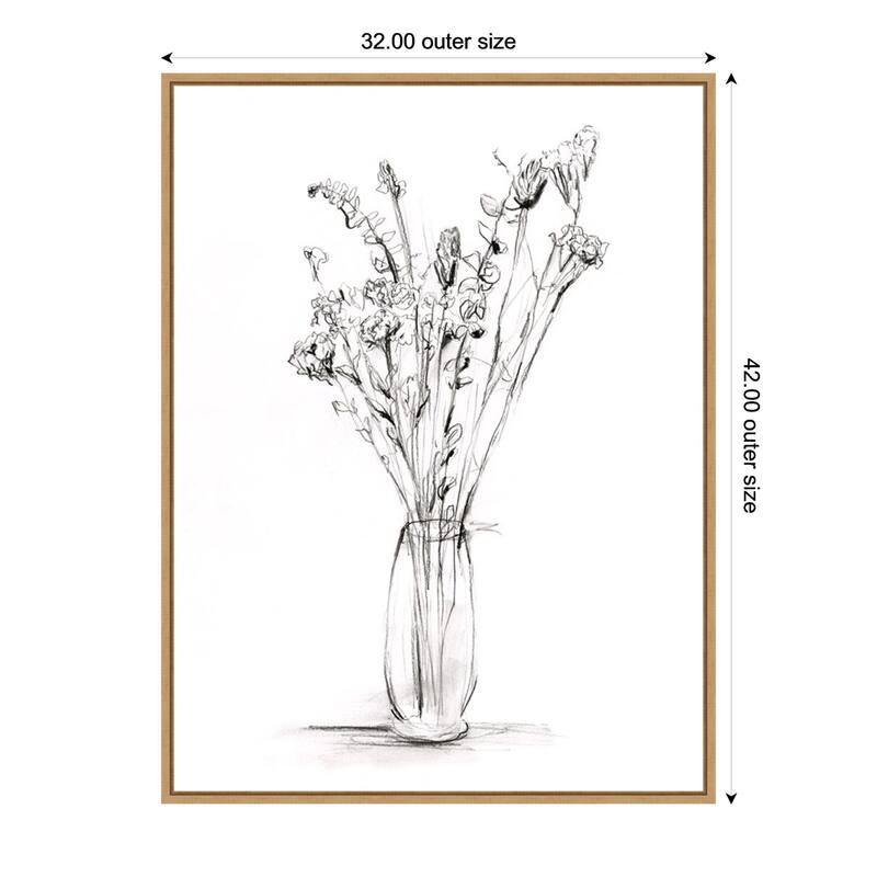 Amanti Art Wild Bouquet Study II by Ethan Harper Framed Canvas Wall Art Print - Sylvie Maple - 32x42