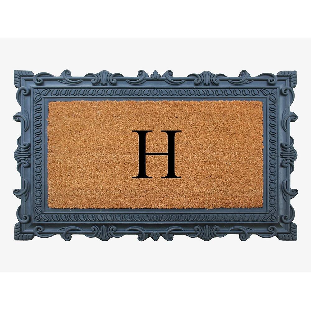 A1HC First Impression Carson Rubber and Coir 24" X 36", Heavy Duty, Easy to Clean Outdoor Monogrammed Doormat