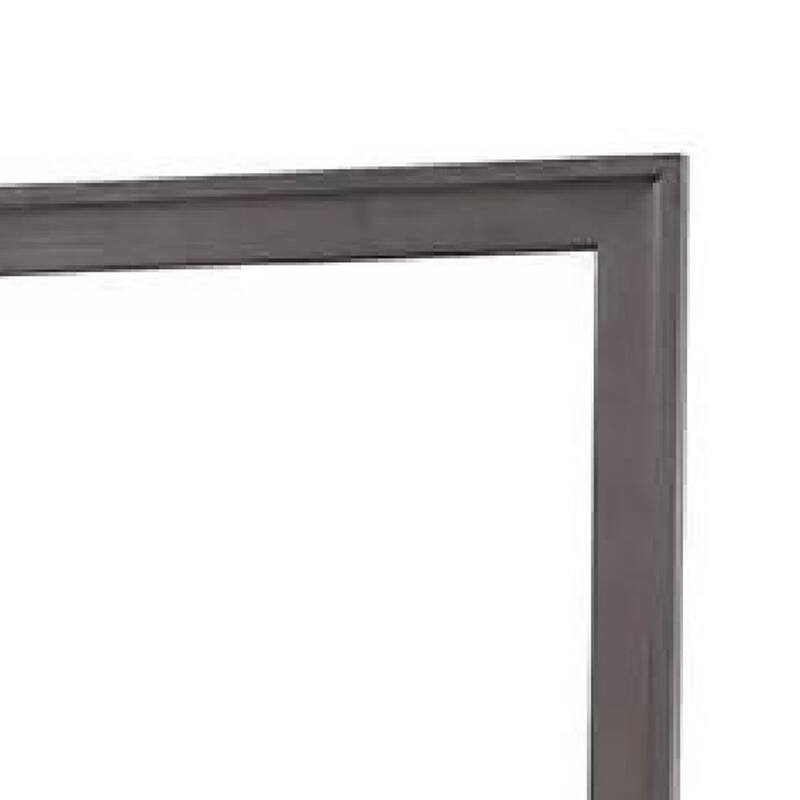 Dresser Mirror, Charcoal Gray Poplar Wood Frame, Square 40 Inch - Charcoal Gray