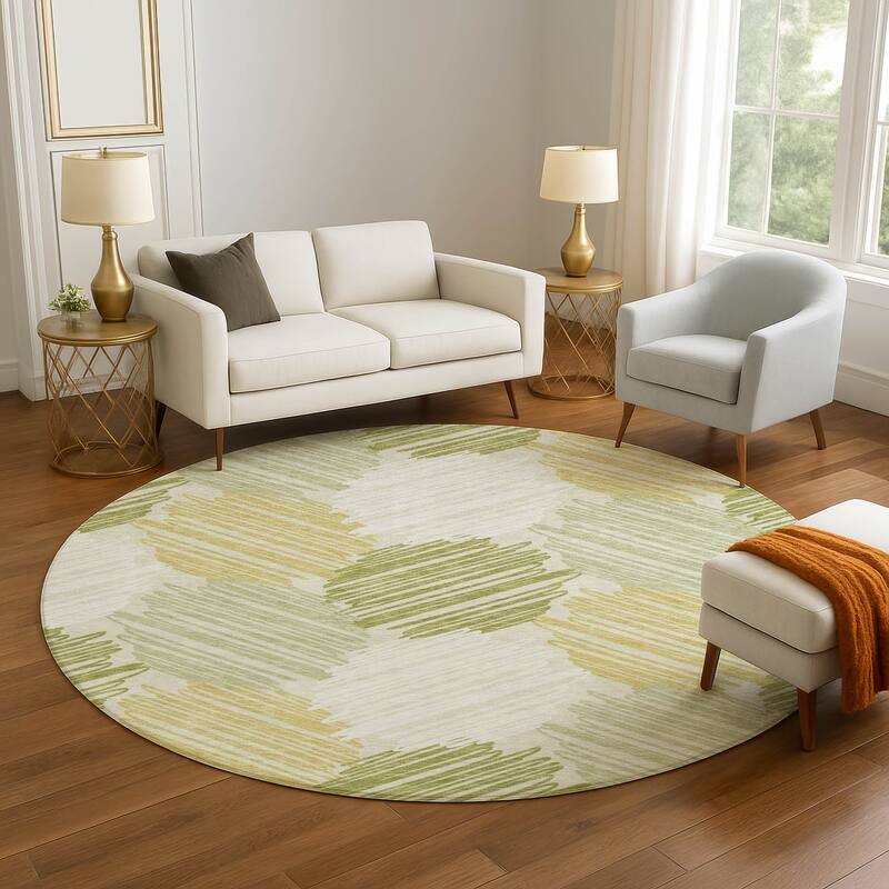 Premium Washable Super Soft Casual Contemporary Mayfield Rug - Green - 8' x 8'