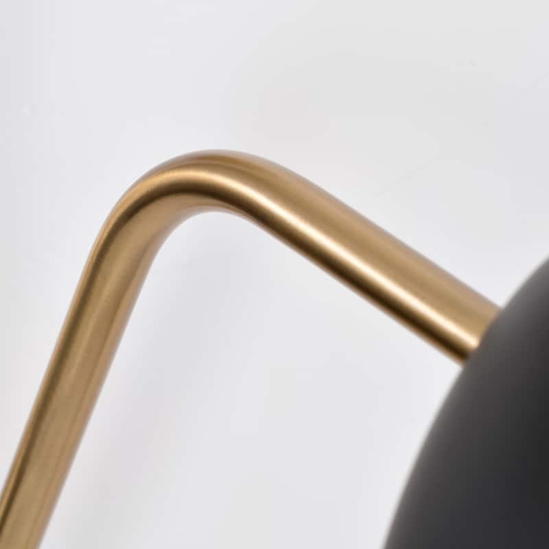 Trilby 2 Light Wall Sconce Matte Black with Burnished Brass