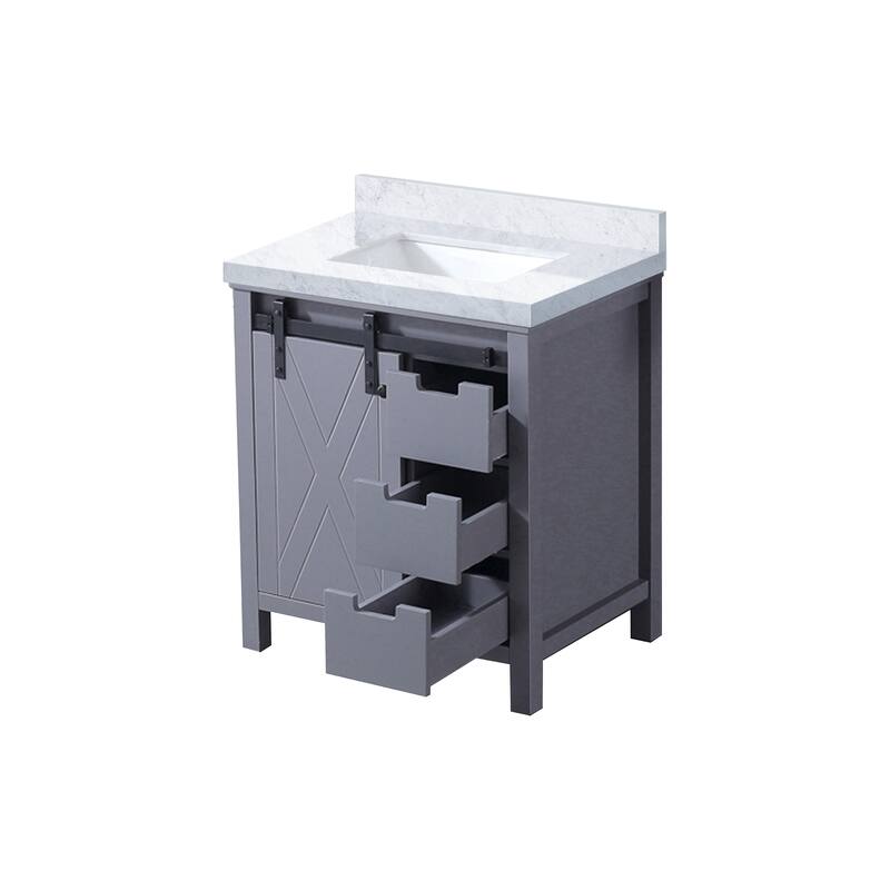 Marsyas Bath Vanity and Carrara Marble Countertop