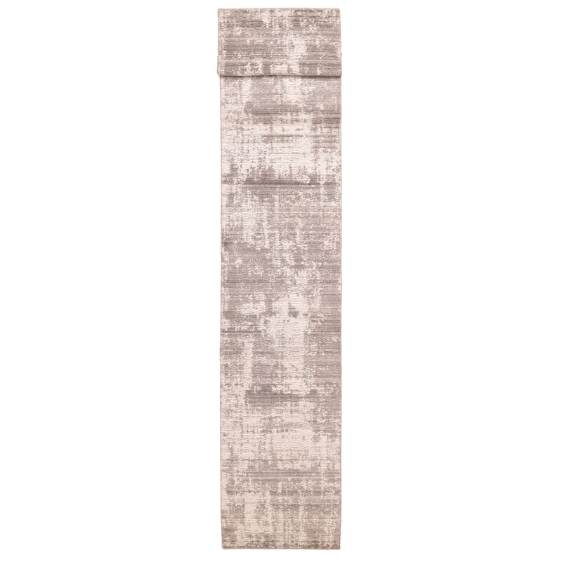 ECARPETGALLERY Hand Loomed Elysian Dark Grey Wool Rug - 2'6 x 13'9