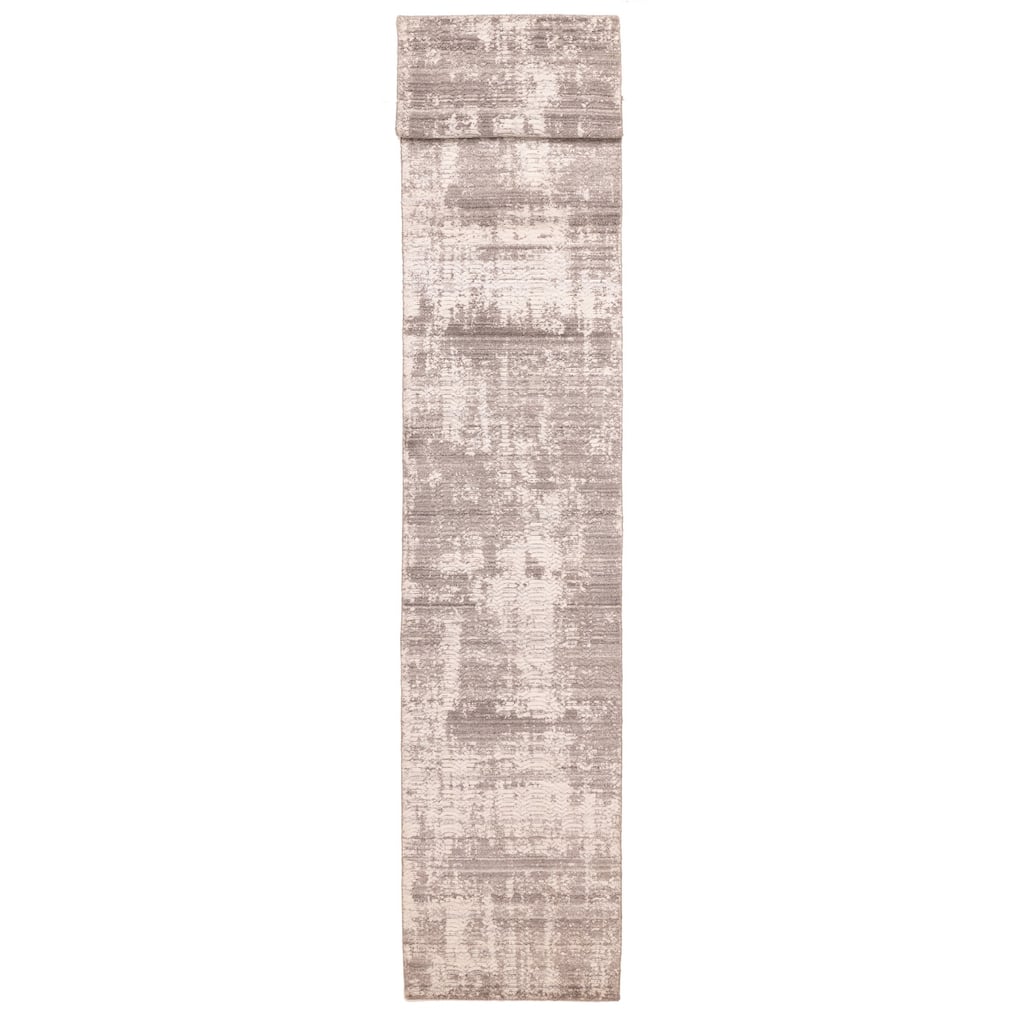 ECARPETGALLERY Hand Loomed Elysian Dark Grey Wool Rug - 2'6 x 13'9