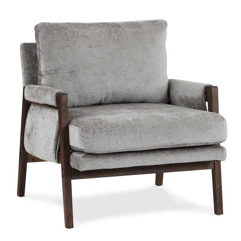 Mid-Century Modern 30" W Chenille Upholstered Accent Leisure Armchair