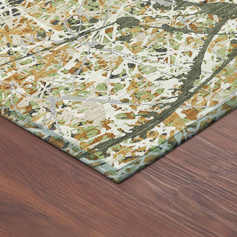 Machine Washable Indoor/ Outdoor Modern Splatter Chantille Rug